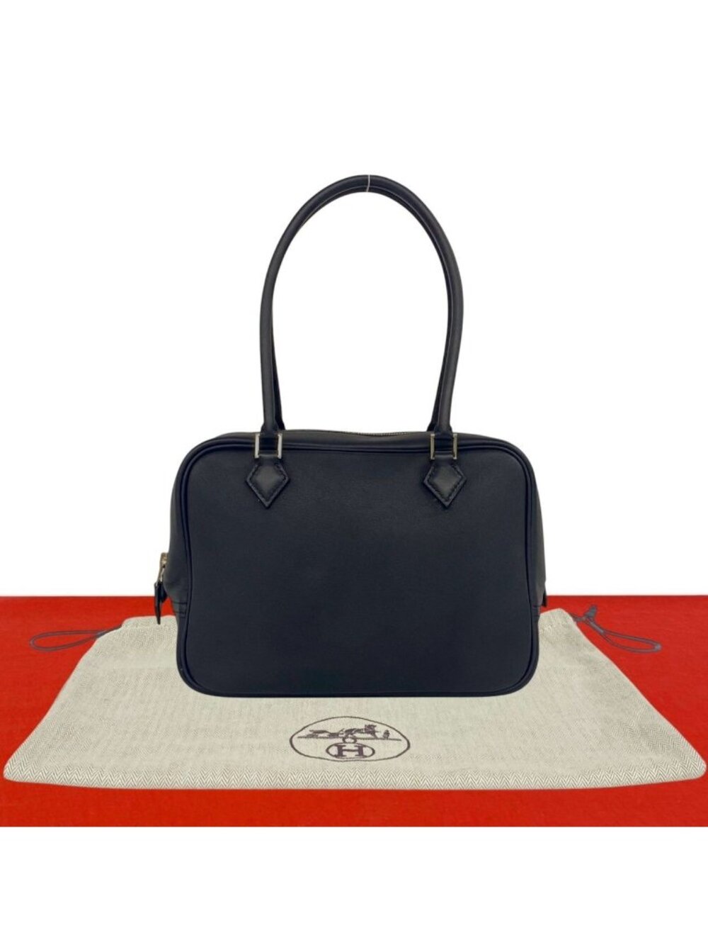 Hermes Plume 20 Swift Leather Mini Boston Bag Bleu Nuit Navy